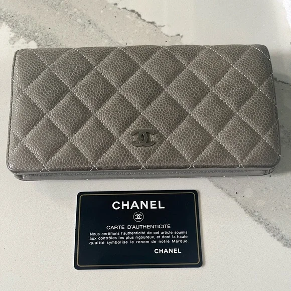 New Chanel Concrete Grey Caviar Wallet Comes with authenticity card. - Picture 1 of 11